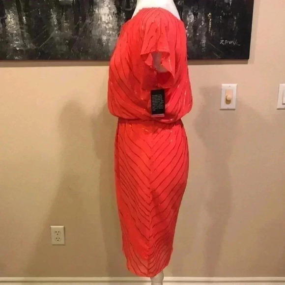 NWT Vince Camuto Women's Sequined Beaded Asymmetrical Neck Dress-Size 4 - Picture 3 of 7